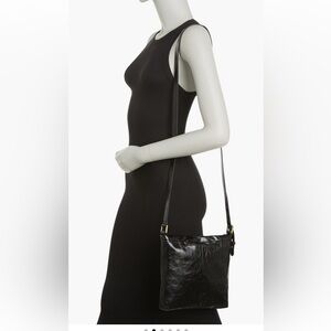 EUC HOBO black leather crossbody bag